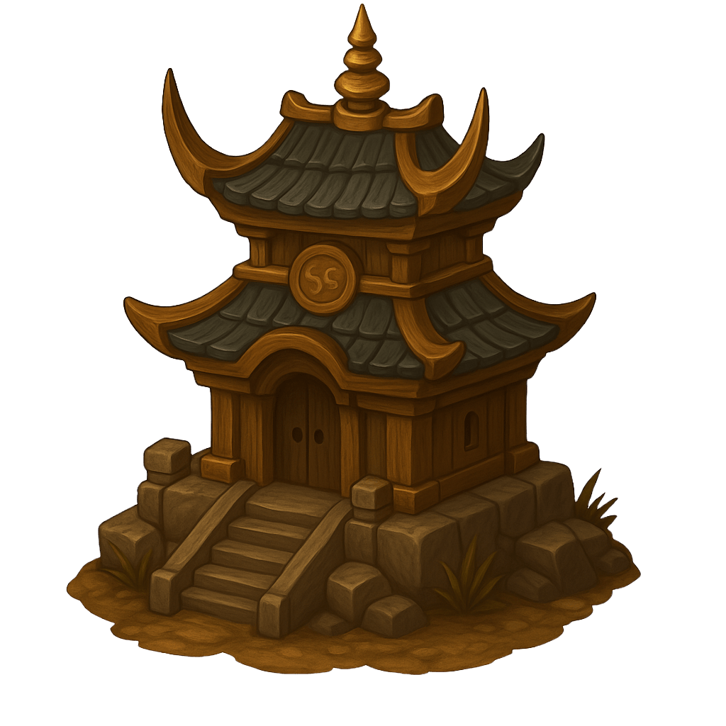 Chinses cartoon of a building in Ancient World Online